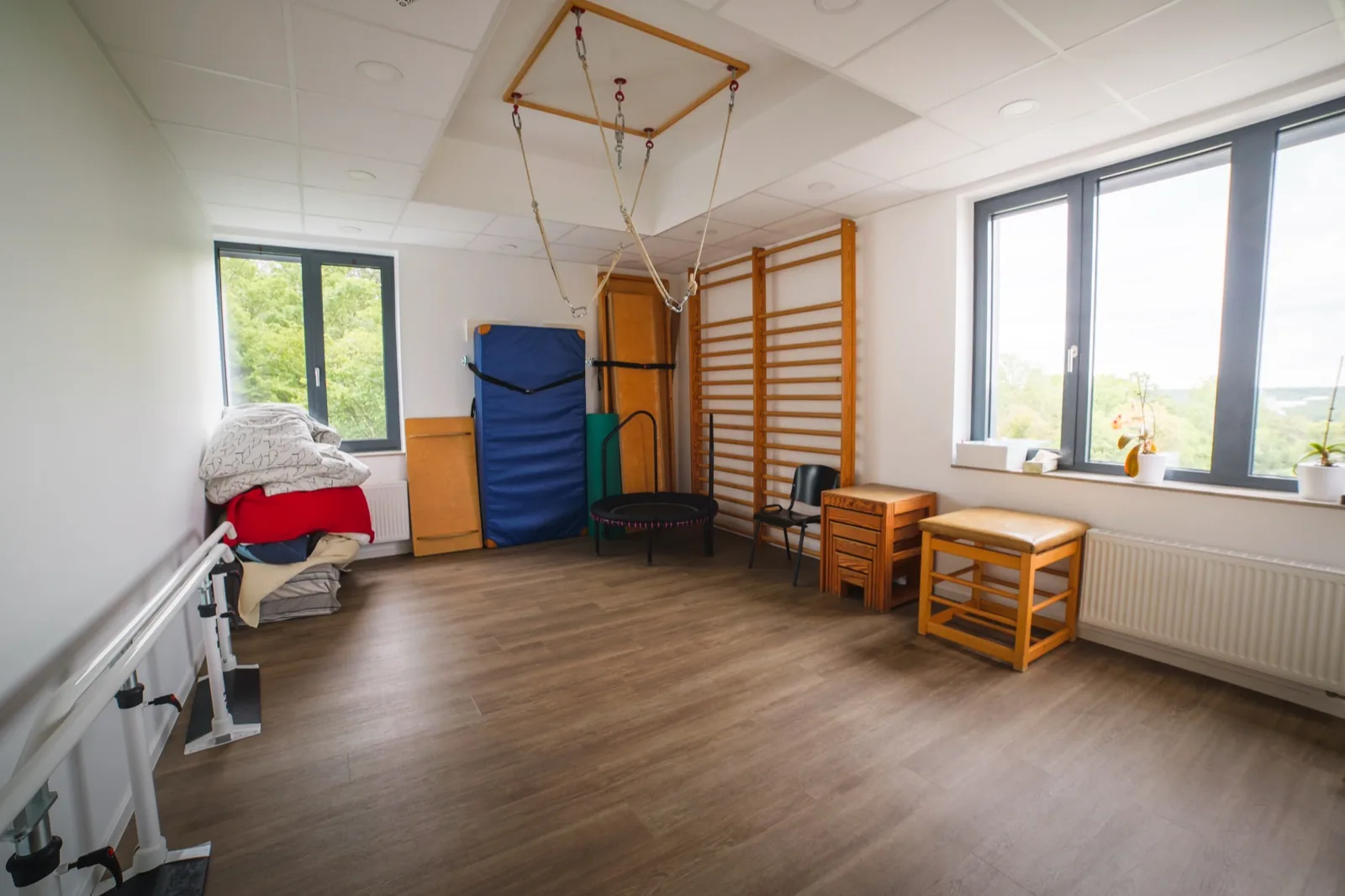 Großer Therapieraum mit Sprossenwand